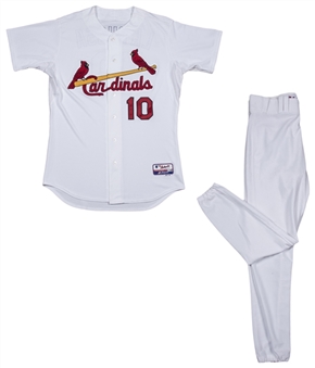 2011 Tony LaRussa Game Issued and Signed St. Louis Cardinals Home Uniform (Jersey and Pants) (MLB Authenticated & PSA/DNA)